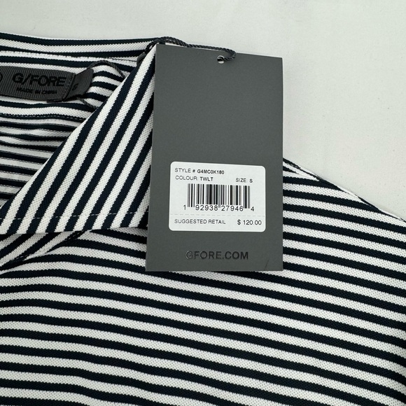 NWT G/FORE Men’s Polo Shirt Size S Short Sleeve Striped - Picture 3 of 10
